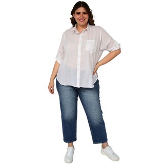 Foto 5 | Foto 5 | Camisa Oversize Roman Fashion 0707 color Blanco Tallas Extra