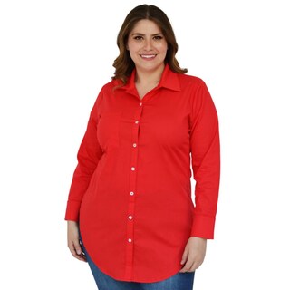 Foto 1 | Foto 1 | Camisa Entallada Roman Fashion Tallas Extras 9512 color Rojo