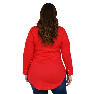 Foto 3 | Foto 3 | Camisa Entallada Roman Fashion Tallas Extras 9512 color Rojo