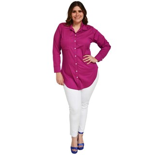 Foto 5 | Foto 5 | Camisa Entallada Roman Fashion/tallas Extras 9512 color Rosa