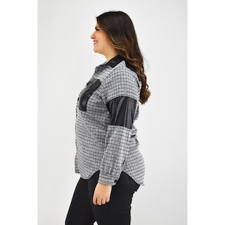 Foto 2 | Foto 2 | Sobre Camisa Cuadros Roman Fashion /tallas Extras, 8051 (gris) Negro