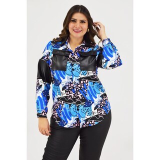 Foto 1 | Foto 1 | Sobre Camisa Sublimada Roman Fashion /tallas Extras, 18051 (azul Rey) Azul