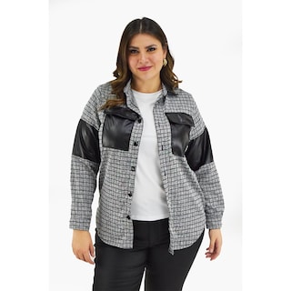 Foto 5 | Foto 5 | Sobre Camisa Cuadros Roman Fashion /tallas Extras, 8051 (gris) Negro