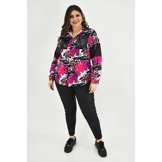 Foto 6 | Foto 6 | Camisa Sublimada Roman Fashion Fucsia para Mujer