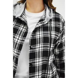 Foto 4 | Foto 4 | Sobre Camisa Con Capucha Roman Fashion/tallas Extras, 8066 (negro Cuadros) Negro