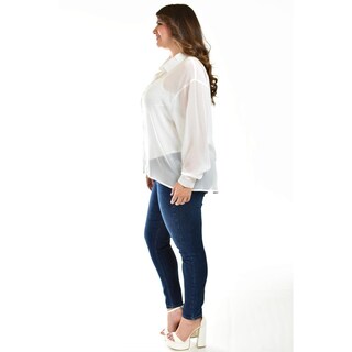 Foto 2 | Foto 2 | Camisa De Chifon Roman Fashion /tallas Extras, 019 (blanco) Blanco