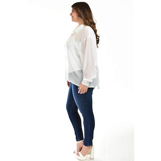Foto 2 | Foto 2 | Camisa De Chifon Roman Fashion /tallas Extras, 019 (blanco) Blanco
