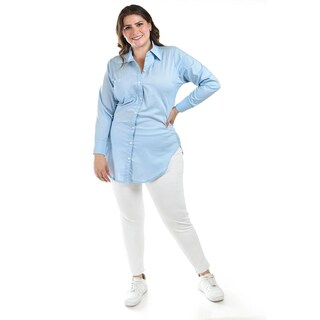 Foto 5 | Foto 5 | Camisa Entallada Roman Fashion /tallas Extras, 9512 (azul Claro) Azul Cielo