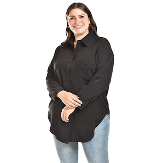 Foto 1 | Foto 1 | Camisa Con Boton De Perla Roman Fashion /tallas Extras, 5103 (negro) Negro