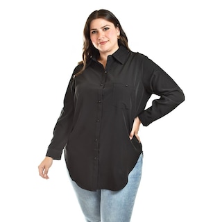 Foto 5 | Foto 5 | Camisa Con Boton De Perla Roman Fashion /tallas Extras, 5103 (negro) Negro