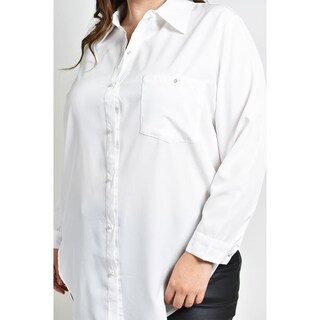 Foto 4 | Foto 4 | Camisa Con Boton De Perla Roman Fashion /tallas Extras, 5103 (blanco) Blanco