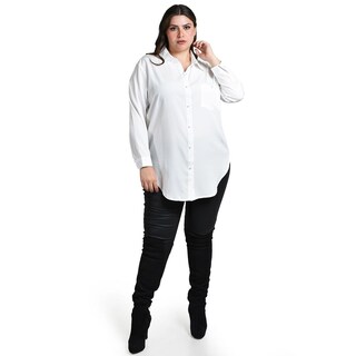 Foto 6 | Foto 6 | Camisa Con Boton De Perla Roman Fashion /tallas Extras, 5103 (blanco) Blanco