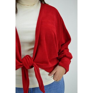 Foto 4 | Foto 4 | Cárdigan con Nudo Roman Fashion Tallas Extras color Rojo