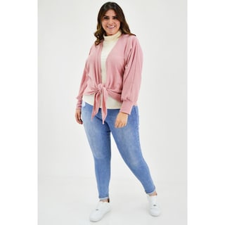 Foto 5 | Foto 5 | Cárdigan con Nudo Roman Fashion Tallas Extras 1847 Rosa
