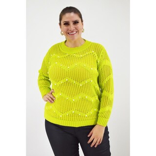 Foto 5 | Foto 5 | Sueter Con Perlas Roman Fashion /tallas Extras, 3031 (lima) Verde Lima