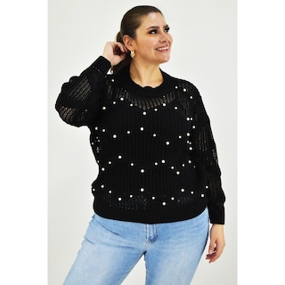 Foto 1 | Foto 1 | Sueter Con Perlas Roman Fashion /tallas Extras, 3031 (negro) Negro