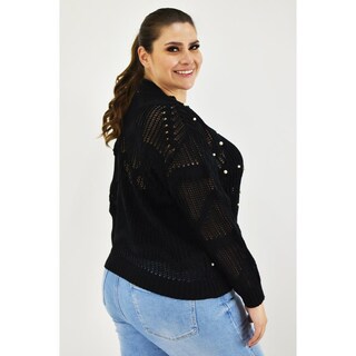 Foto 3 | Foto 3 | Sueter Con Perlas Roman Fashion /tallas Extras, 3031 (negro) Negro