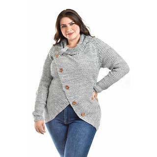 Foto 1 | Foto 1 | Sueter Envolvente Roman Fashion / Tallas Extras, 100 (gris)) Gris