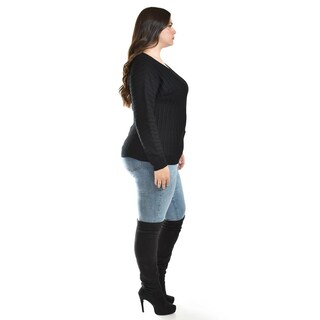 Foto 2 | Foto 2 | Sueter Con Relieve A Rayas Roman Fashion / Tallas Extras, 4002 (negro) Negro