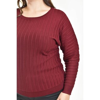 Foto 4 | Foto 4 | Sueter Con Relieve A Rayas Roman Fashion / Tallas Extras, 4002 (vino) Vino