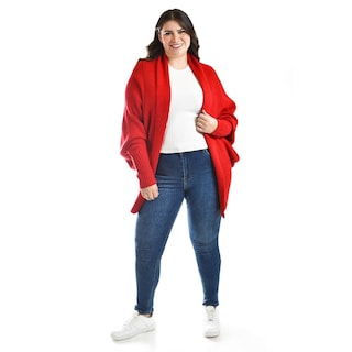 Foto 1 | Foto 1 | Cardigan De Manga Murcielago Roman Fashion /tallas Extras, 300 (rojo) Rojo