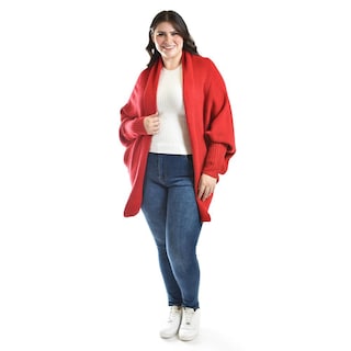Foto 4 | Foto 4 | Cardigan De Manga Murcielago Roman Fashion /tallas Extras, 300 (rojo) Rojo