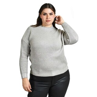 Foto 1 | Foto 1 | Sueter Efecto Metalico Roman Fashion /tallas Extras, 4007 (plateado) Plateado