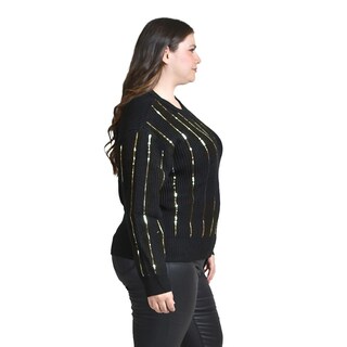 Foto 2 | Foto 2 | Sueter De Punto Con Lentejuela Roman Fashion / Tallas Extras, 4004 (negro / Dorado) Negro