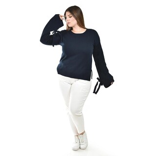 Foto 4 | Foto 4 | Suéter con Lazos Roman Fashion Azul Marino para Mujer