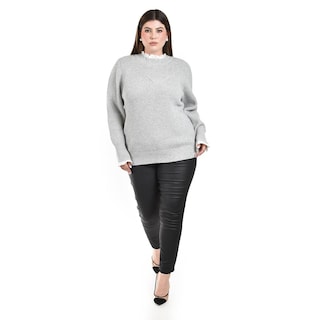Foto 4 | Foto 4 | Suéter Gris Roman Fashion para Mujer