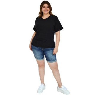 Foto 5 | Foto 5 | Playera Básica Roman Fashion color Negro para Mujer
