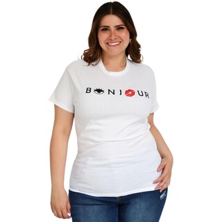 Foto 1 | Foto 1 | Playera Roman Fashion 9001-46 Bonjour color Blanco Tallas Extras