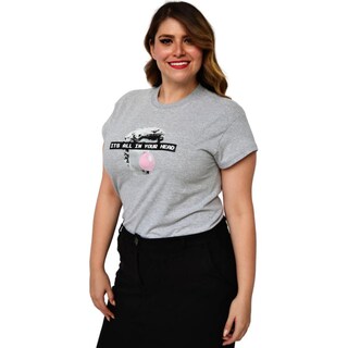 Foto 3 | Foto 3 | Playera Roman Fashion Manga Corta color Gris para Mujer