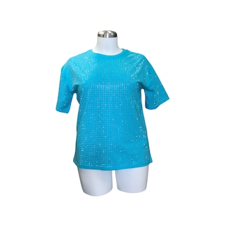 Foto 2 | Foto 2 | Playera Azul Curvy con Pedrería LC