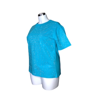 Foto 3 | Foto 3 | Playera Azul Curvy con Pedrería LC