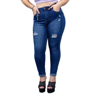Foto 1 | Foto 1 | Jeans Skinny Con Strech tallas Extras 574 color Azul