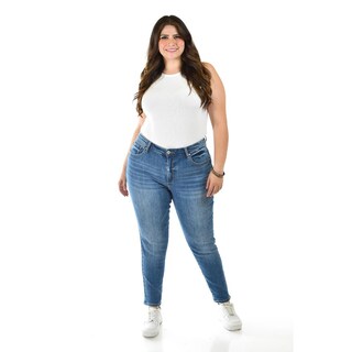 Foto 5 | Foto 5 | Jeans Skinny Con Strech /tallas Extras, 6785 (mezclilla Medio) Azul