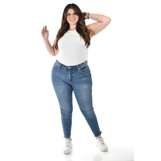 Foto 6 | Foto 6 | Jeans Skinny Con Strech /tallas Extras, 6785 (mezclilla Medio) Azul