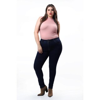 Foto 1 | Foto 1 | Jeans Skinny Con Strech /tallas Extras, 1106 (azul Dark) Azul Oscuro