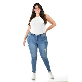 Foto 1 | Foto 1 | Jeans Skinny /tallas Extras, 178 (mezclilla Claro) Azul