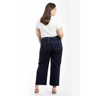 Foto 3 | Foto 3 | Jeans Culotte Con Bolsillos Frontales Tallas Extras, 6859 (mezclilla Tono Oscuro) Azul Oscuro