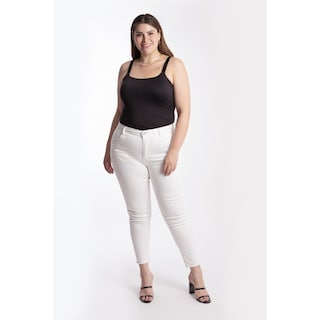 Foto 1 | Foto 1 | Jeans Skinny Con Rasgaduras Tallas Extras, 6474 (blanco) Blanco