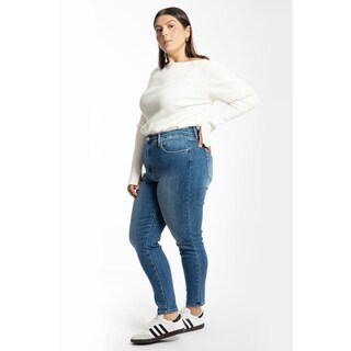 Foto 2 | Foto 2 | Jeans Skinny Con Deslaves Tallas Extras, 6695 (mezclilla Tono Medio) Azul