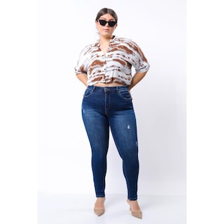 Foto 1 | Foto 1 | Jeans Skinny Con Strech Tallas Extras, 1630 (azul Dark) Azul