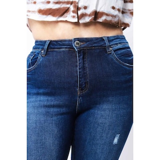 Foto 3 | Foto 3 | Jeans Skinny Con Strech Tallas Extras, 1630 (azul Dark) Azul