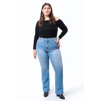 Jeans Bootcut Con Strech Tallas Extras, 3726 (azul Claro) Azul Cielo