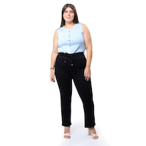 Jeans Recto Con Strech Tallas Extras, 3723 (negro) Negro