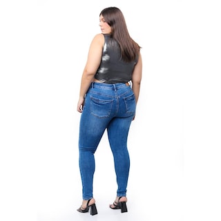 Foto 3 | Foto 3 | Jeans Skinny Con Strech Tallas Extras, 3921 (azul Medio) Azul