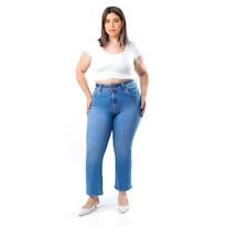 Jeans Recto Con Strech /tallas Extras, 3724 (azul Medio) Azul