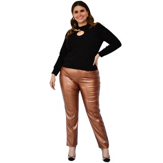 Foto 4 | Foto 4 | Pantalón de Vinipiel Roman Fashion 9505 color Café